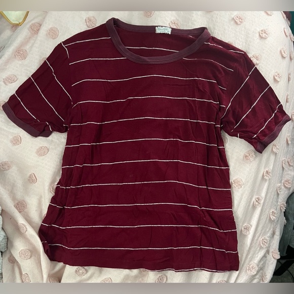 Brandy Melville Tops - Brandy Melville John Galt Maroon and White Striped Top